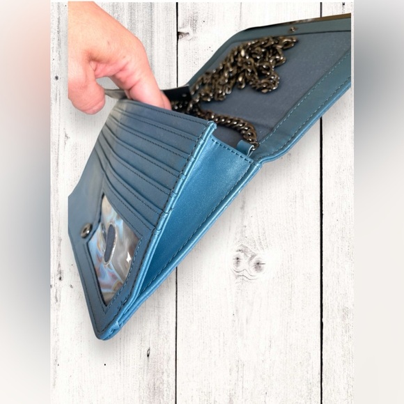 Mossimo Women's Crossbody Clutch Purse Organizer Blue Malachite Textured NWT - Picture 5 of 7